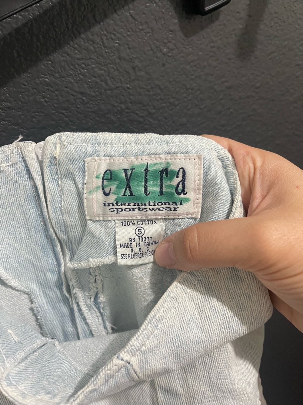 Vintage 100% Cotton Denim & Fabric Skirt - Picture 6 of 7